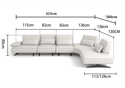 Leather retractable sofa