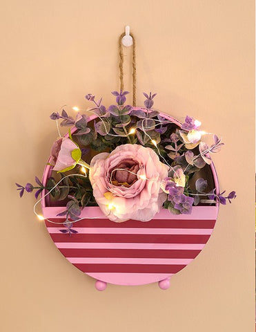 Wall flower basket ornaments live room wall bionic flower background decoration