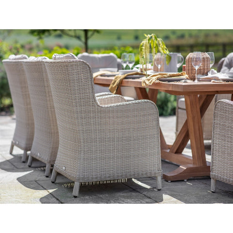 Teak Rectangle Table with 8 Chedworth Rattan Chairsgarden