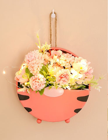 Wall flower basket ornaments live room wall bionic flower background decoration