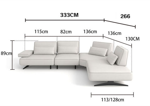 Leather retractable sofa