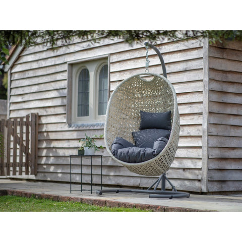 Dove Grey Rattan Single Hanging Cocoongarden