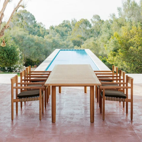 Teak combination table and chair garden