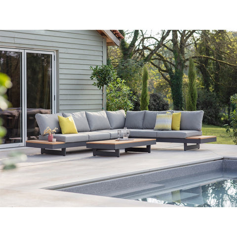 Rectangle Modular Sofa with Rectangle Teak Coffee Tablegarden