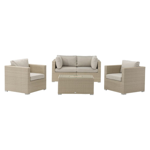 Nutmeg Rattan 2 Seater Sofa with Ice Bucket Coffee Table & 2 Armchairsgarden