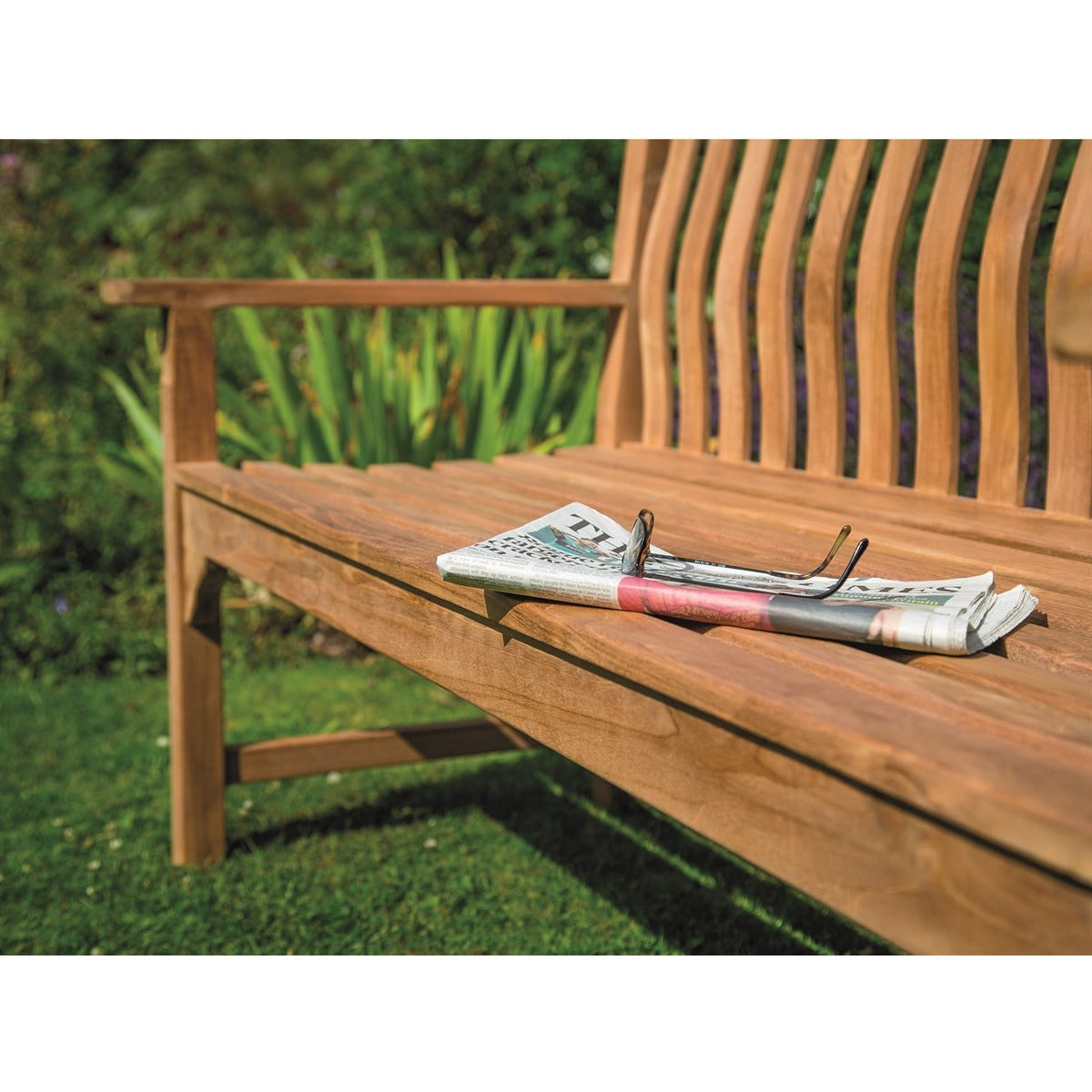 3 Seat Bench with Curved Back & Flat Armsgarden