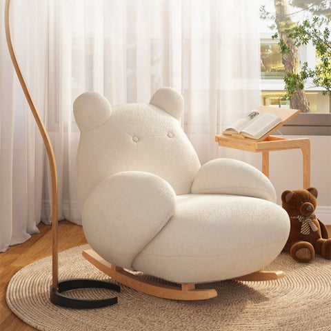 Rocking chair Lazy sofa Single balcony Leisure cream wind recliner Living room designer sofa rocking chair