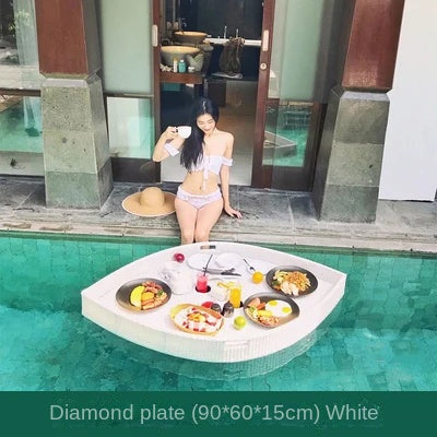 Simple Internet celebrity rattan basket floating round water tray Bali homestay hotel villa swimming pool dinner plate garden