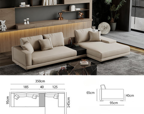 Mondrian Italian minimalist leather sofa