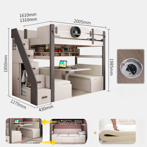 Upper and lower bed multifunctional combination bed