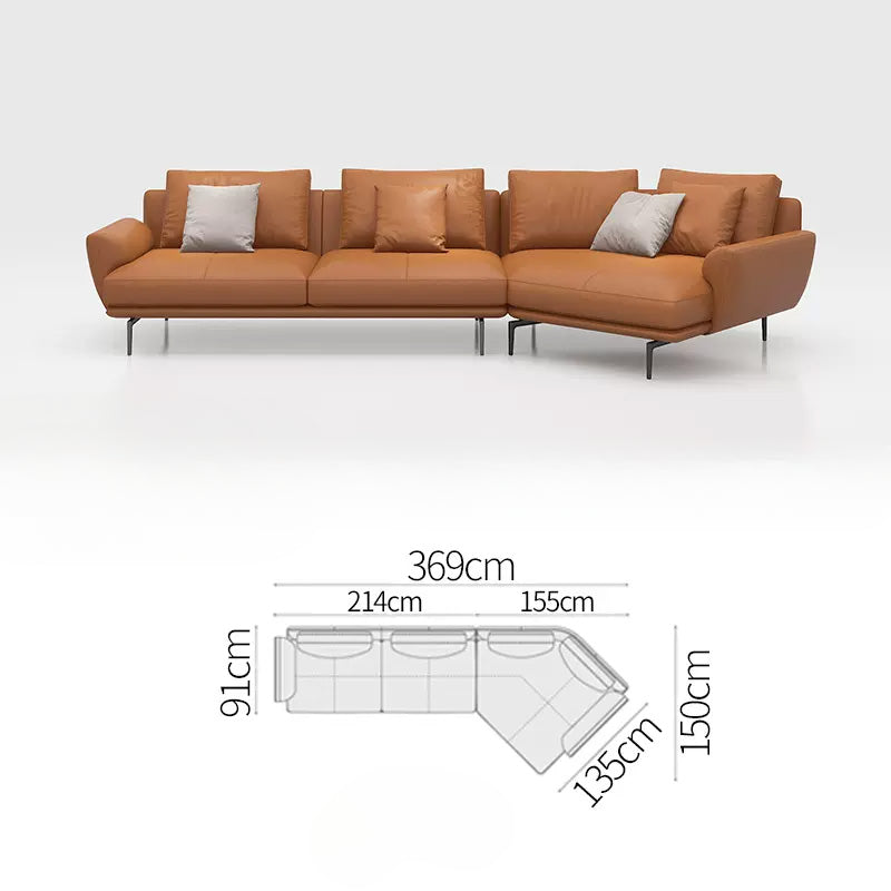 Italian minimalist leather sofa