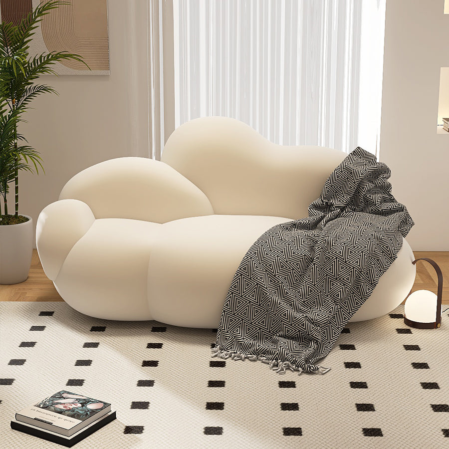 Cream wind cloud single sofa balcony leisure chair lazy new bedroom room small sofa