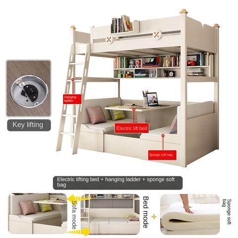 All solid wood simple upper and lower children's beds