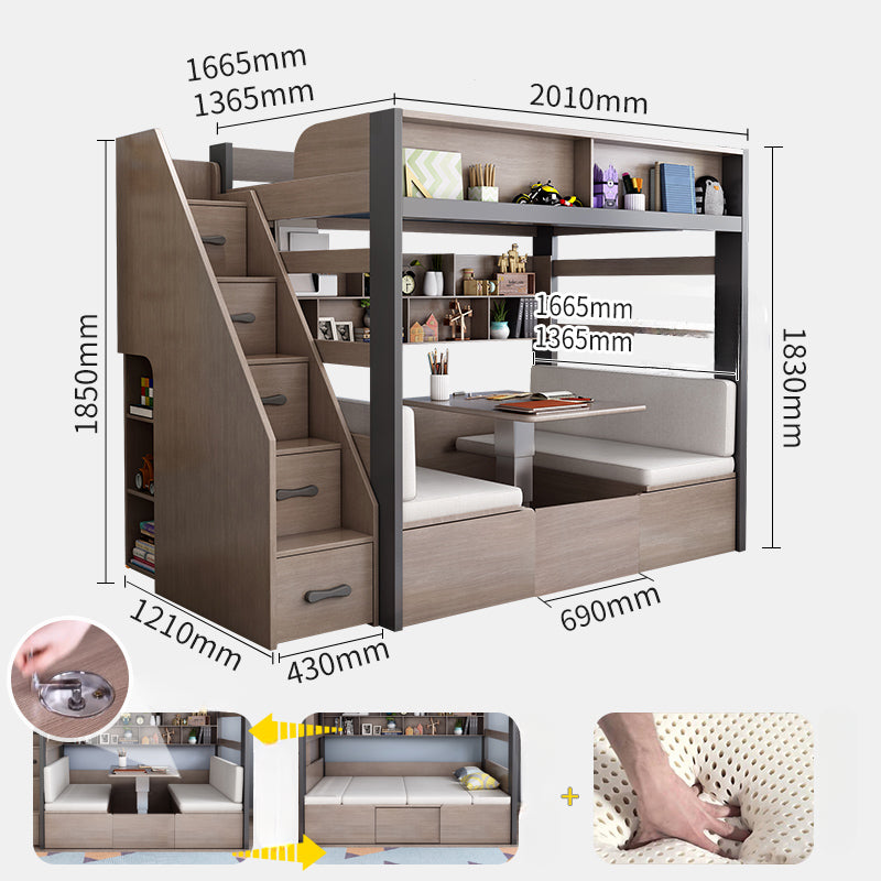 Simple modern upper and lower multi-function bed