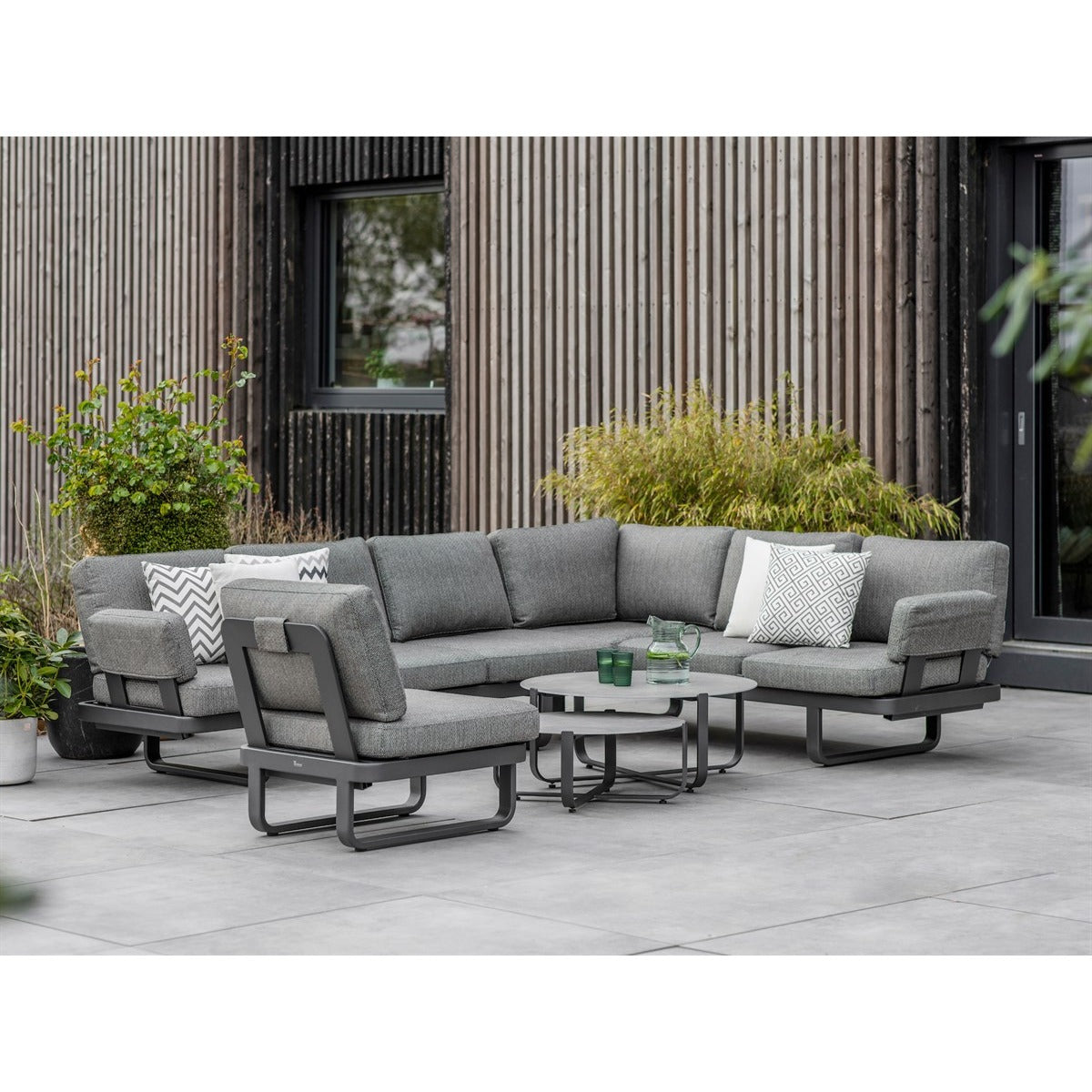 L-Shape Sofa Set with Duo Coffee Tablegarden