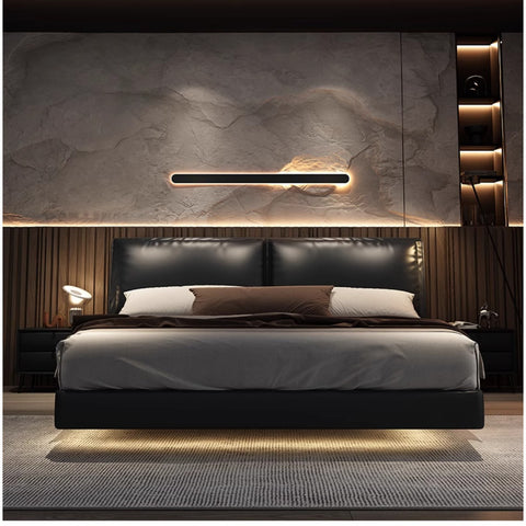 Modern simple leather suspension bed