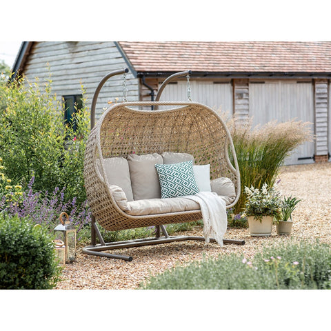 Sandstone Rattan Triple Hanging Cocoongarden