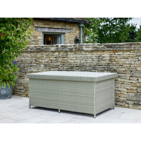 Dove Grey Rattan Large Cushion Box including Linergarden