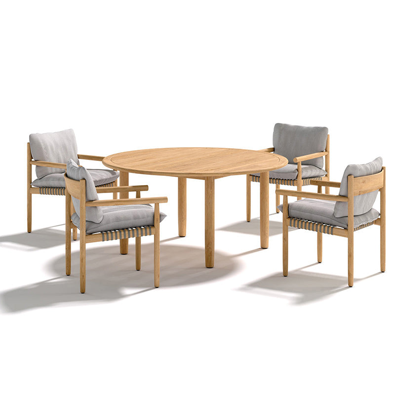 Teak combination table and chair garden