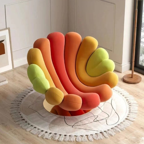 Light luxury leisure chair designer living room bedroom rotating anemone chair creative single sofa Nordic balcony lazy chair