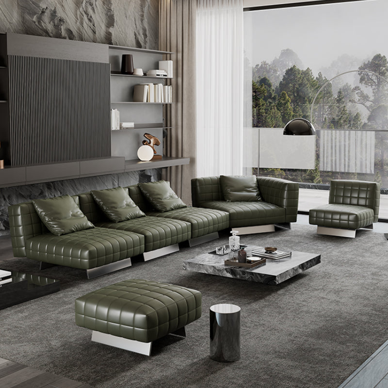 Italian minimalist leather sofa