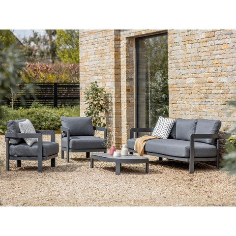 3 Seater Sofa with Elliptical Coffee Table & 2 Armchairsgarden