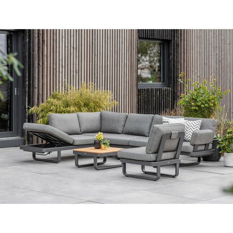 L-Shape Sofa Set with Square Teak Coffee Tablegarden