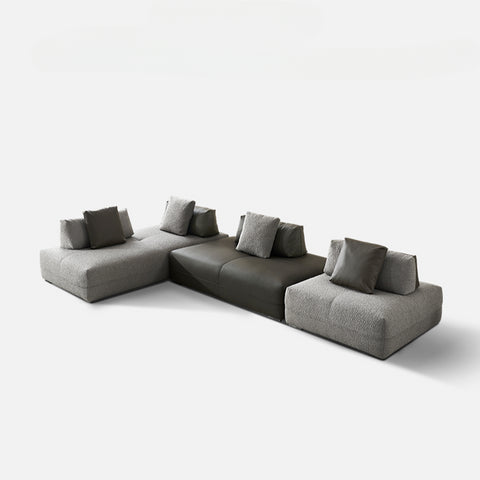 Italian Huayi activity backrest small apartment space combination fabric sofa leather designer backrest mountain sofa