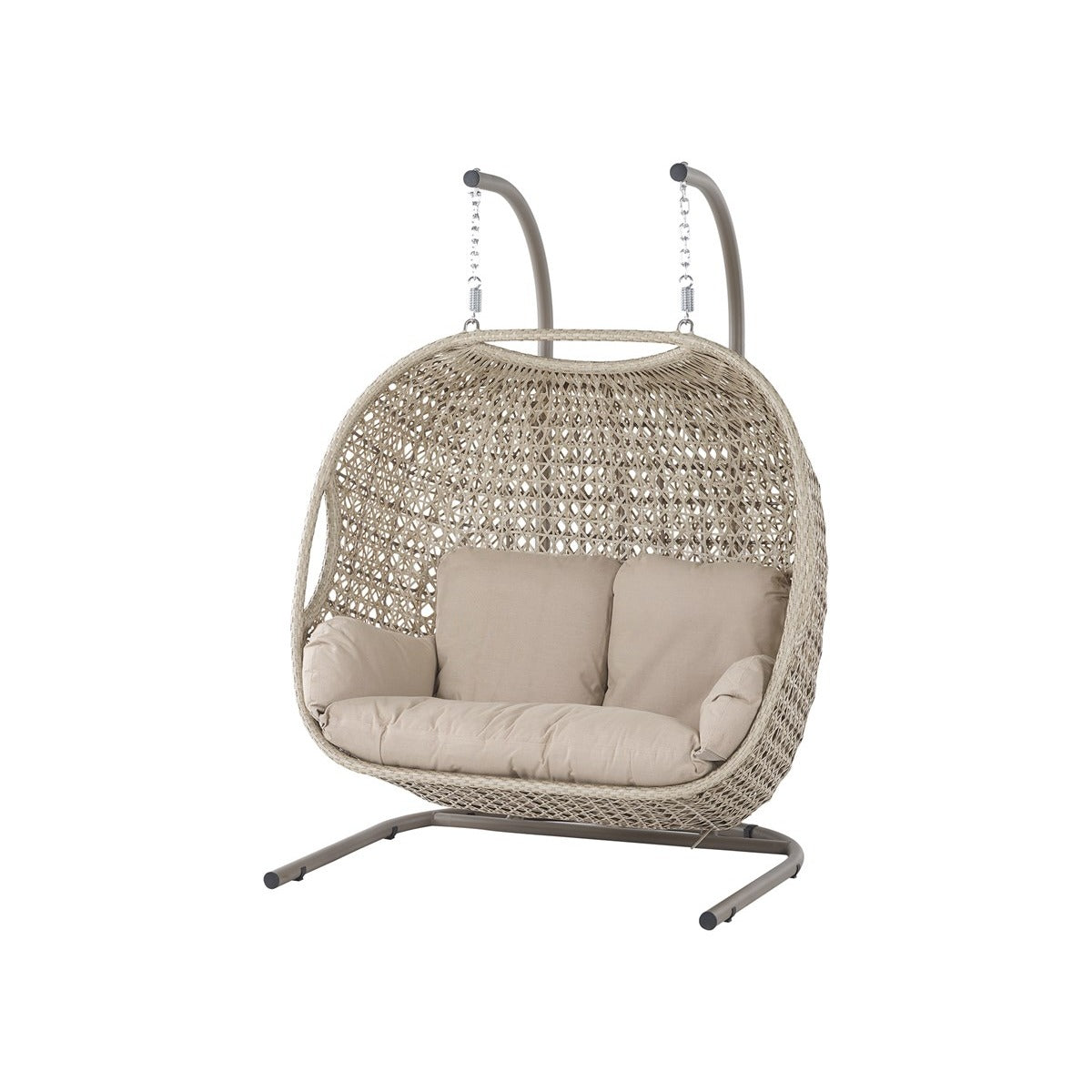 Sandstone Rattan Double Hanging Cocoongarden