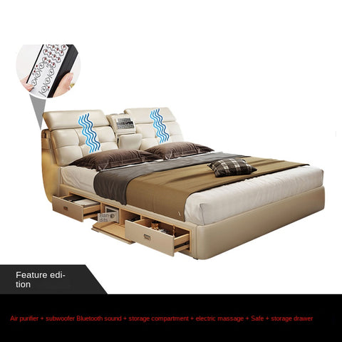 Intelligent electric vibration massage leather bed master multifunctional fun wedding bed