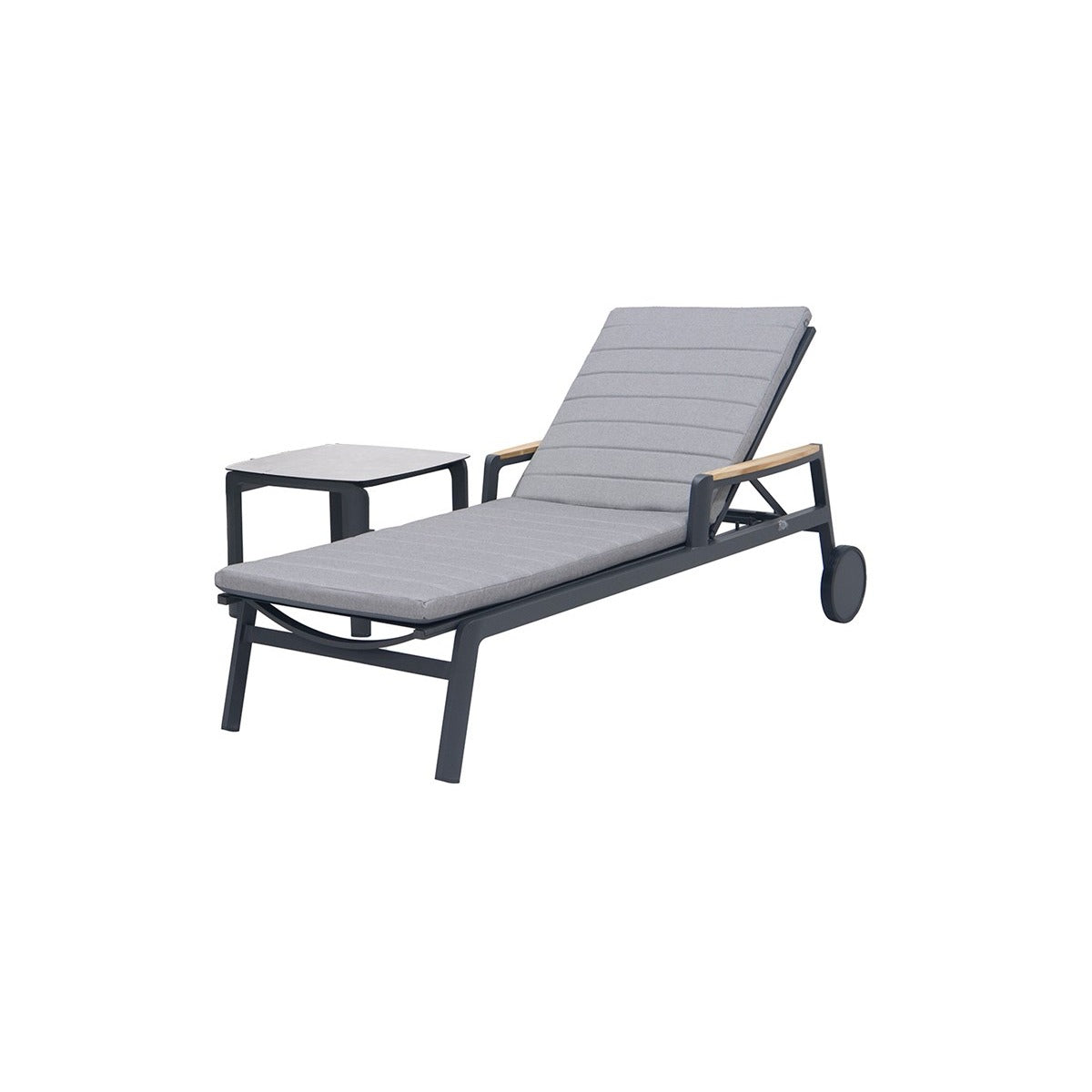 Lounger with Wheels & Side Tablegarden