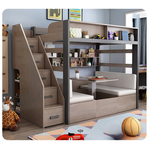 Simple modern upper and lower multi-function bed