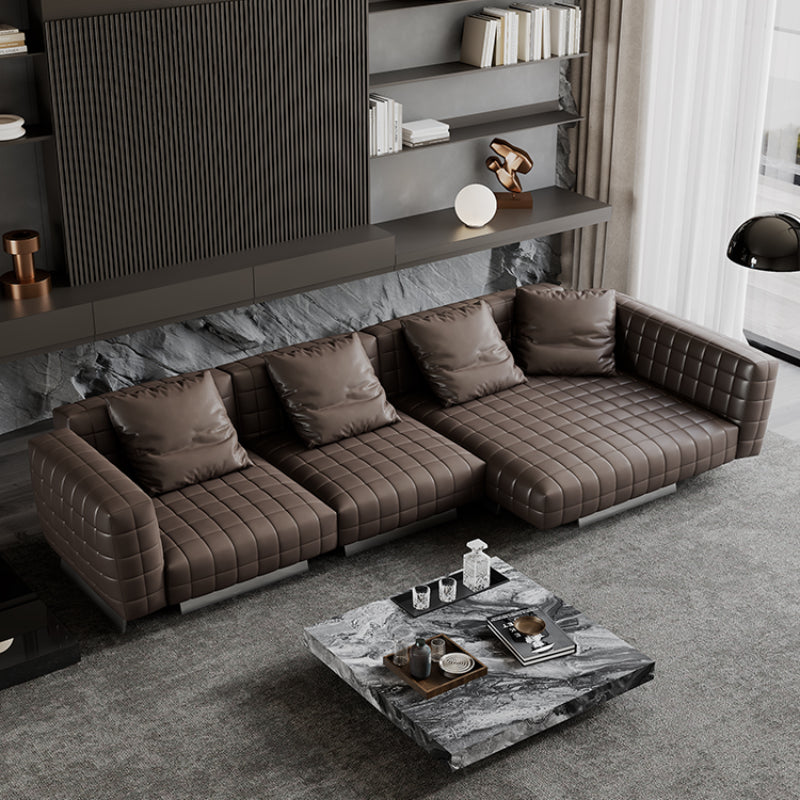 Italian minimalist leather sofa