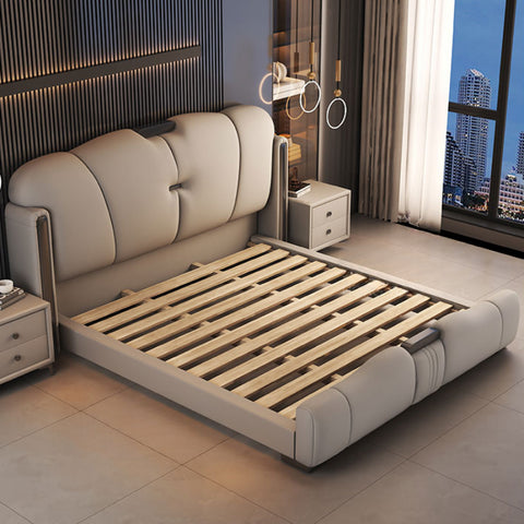 New high-end modern minimalist leather king bed