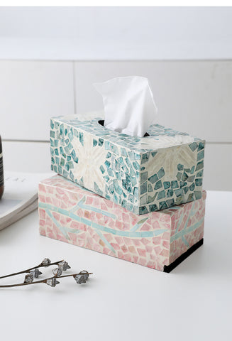 Natural Shell Decorative Tissue Box Creative Paper Drawer Box