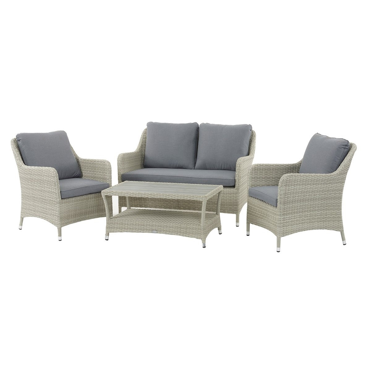 Cloud 2 Seater Sofa with Rectangle Tree-Free Coffee Table & 2 Armchairsgarden