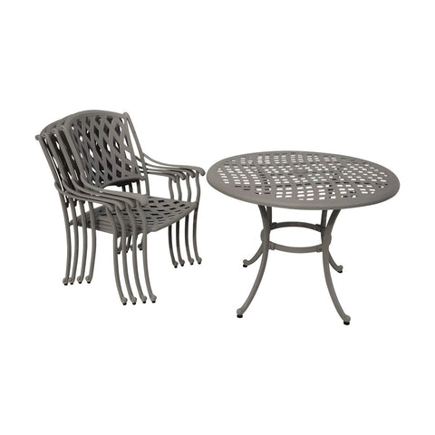 Stone Cast Aluminium 4 Seat Round Dining Setgarden