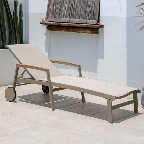 Waterproof chairs on the beach by the swimming pool garden