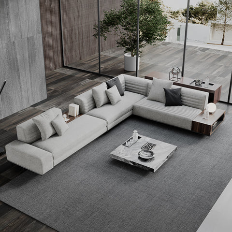 High-end Italian minimalist leather sofa