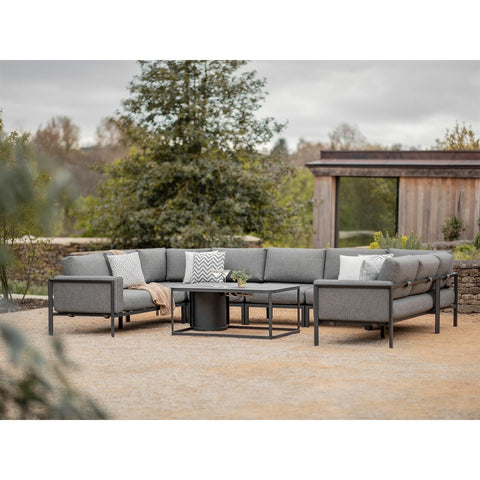 U-Shape Sofa Set with Rectangle Firepit Tablegarden