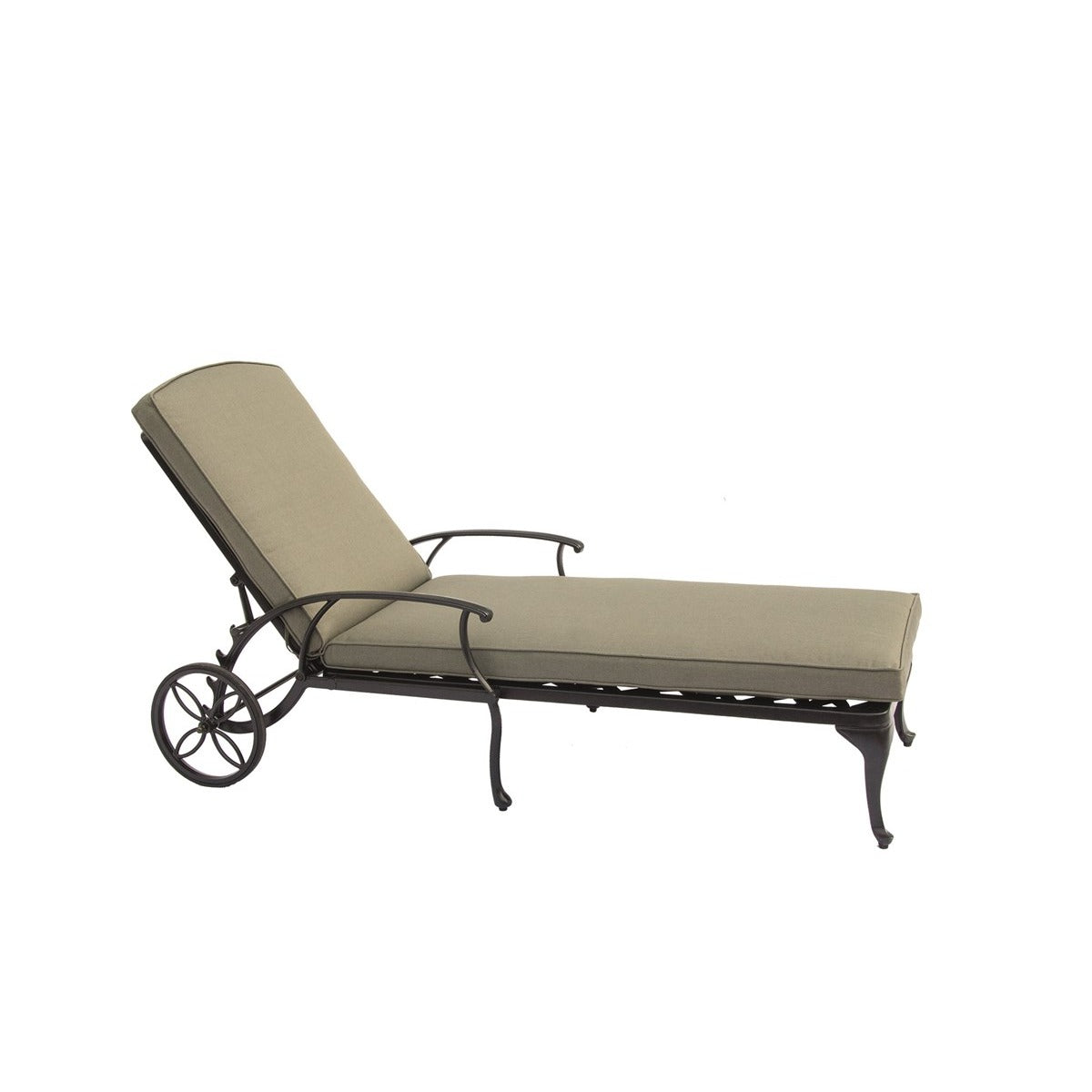 Black Cast Aluminium Lounger with Wheelsgarden