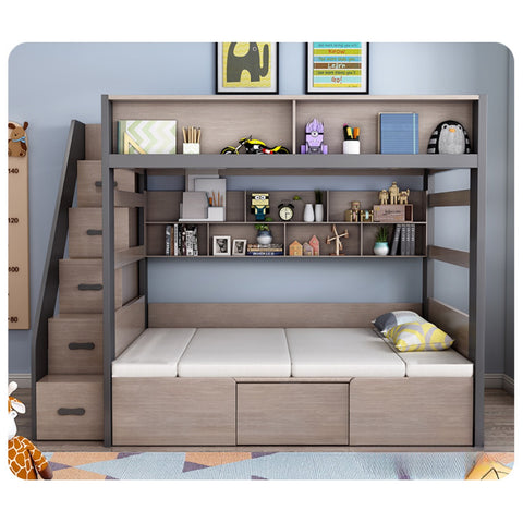 Simple modern upper and lower multi-function bed