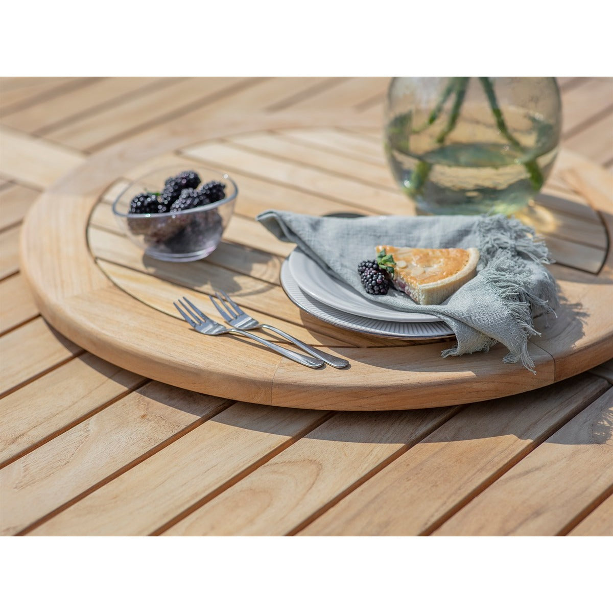 Teak 6 Seat Round Dining Setgarden