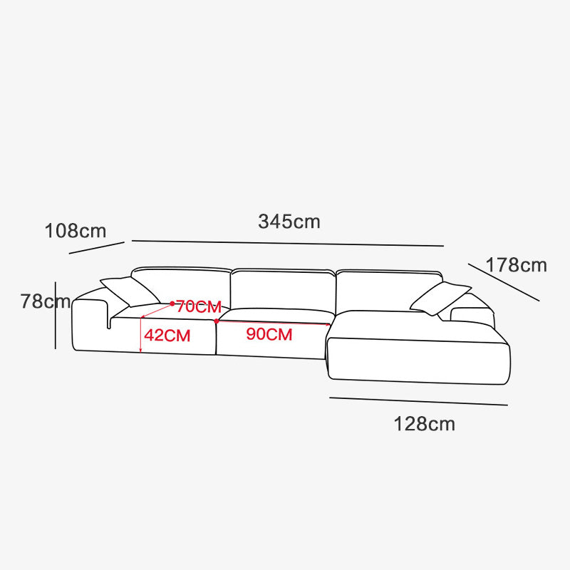 Italian minimalist high-end all-leather sofa