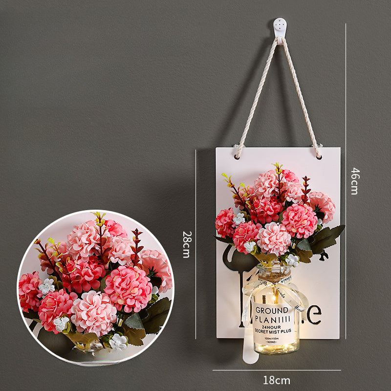 Wall flower basket ornaments live room wall bionic flower background decoration