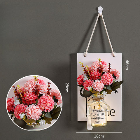 Wall flower basket ornaments live room wall bionic flower background decoration