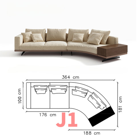 High-end Italian minimalist fabric sofa