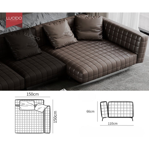 Italian minimalist leather sofa