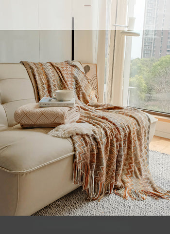 Bohemian air conditioning blanket sofa blanket