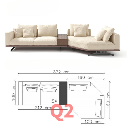 High-end Italian minimalist fabric sofa